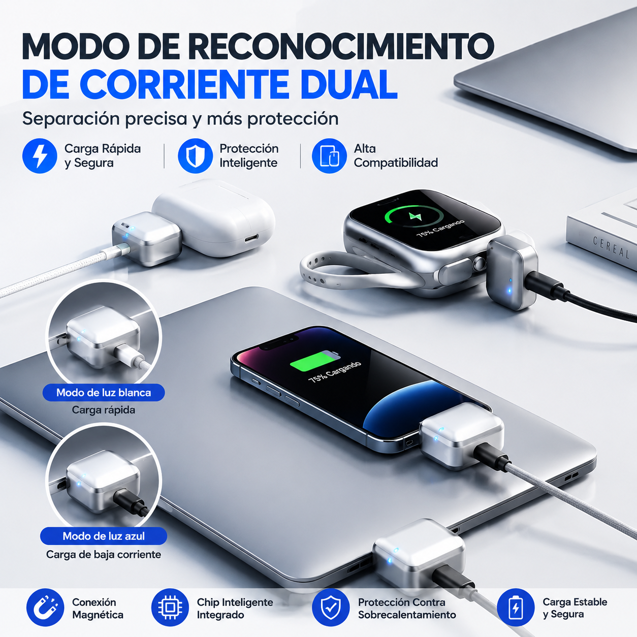 Adaptador USB-C Inteligente 140W con Corte Automático